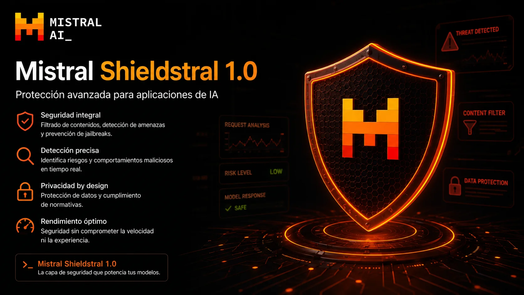 Mistral Shieldstral 1.0 — un modelo de moderación de 3B que se autoaloja en una sola GPU de 16GB, con pesos Apache 2.0 completos